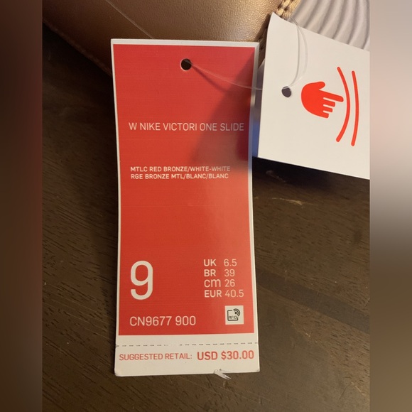 Nike Victori One Women's Slide Sandals Metallic Red Bronze White Size 9 - Picture 6 of 6